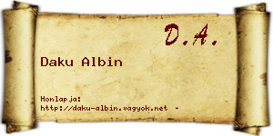 Daku Albin névjegykártya